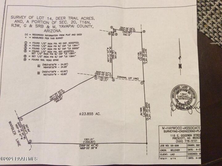 Property Photo: 14205 N Warbler Lane AZ 86305