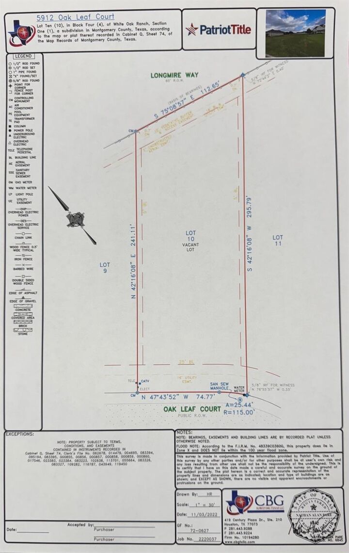 Property Photo:  5912 Oak Leaf Court  TX 77304 