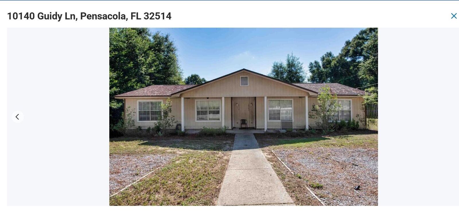 Property Photo: 10140 Guidy Lane FL 32514