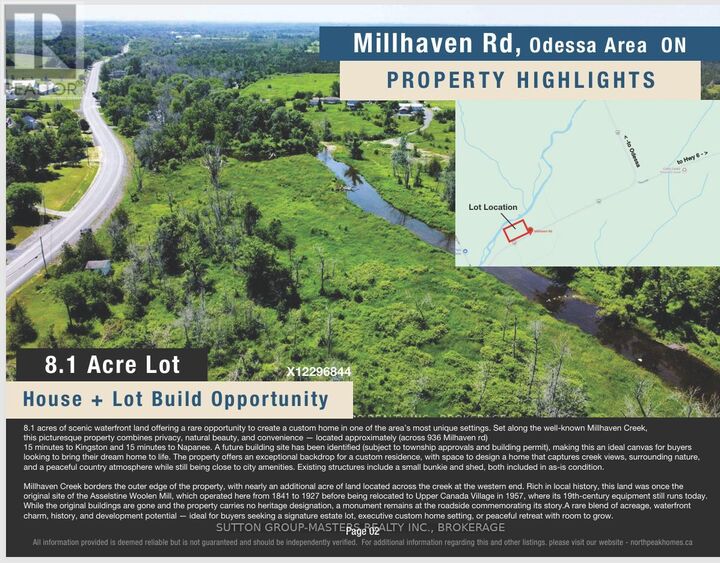 Property Photo:  00 Millhaven Road  ON K0H 2H0 