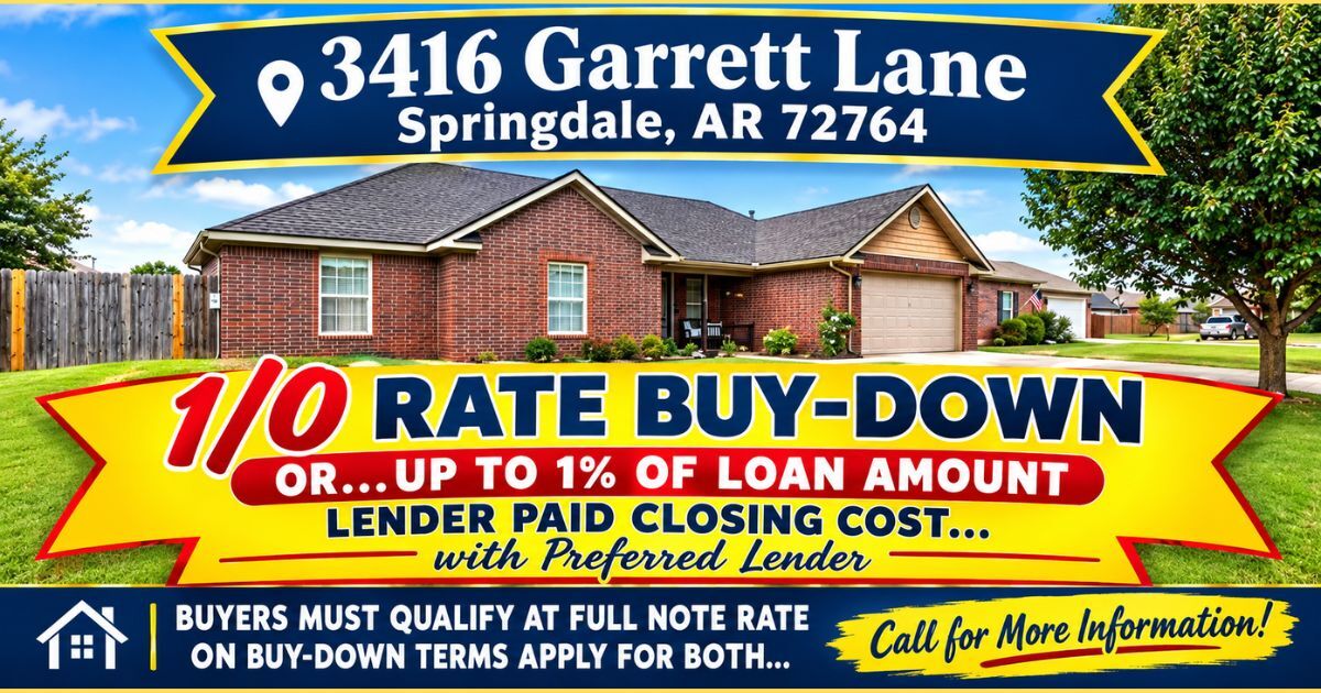 Property Photo:  3416 Garrett Lane  AR 72764 